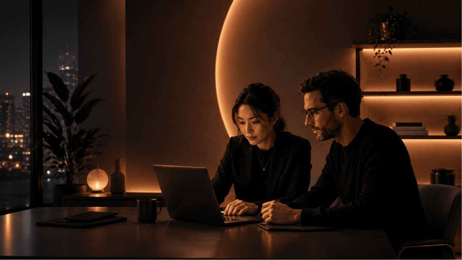Colleagues at work while Keecks' AI voice assistant handles calls